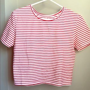 Zara short T-shirt, red-white stripe